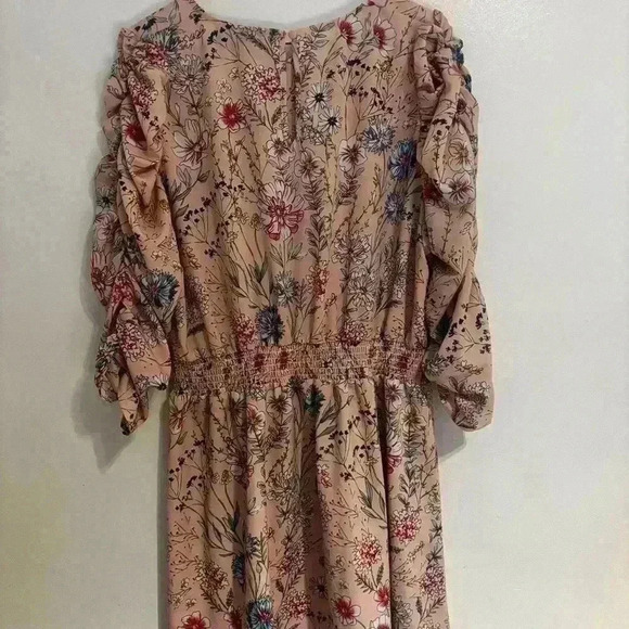 SUZANNE BETRO  Women Pink Floral Bell Sleeve Dress - XL- CottageCore BoHo ZULILY - Picture 5 of 6